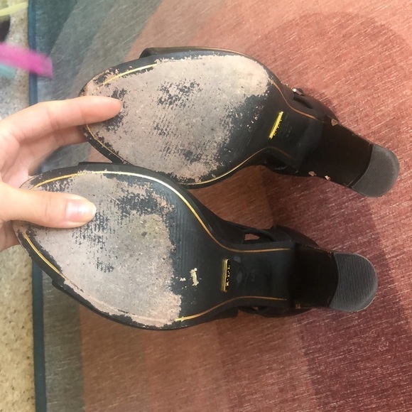 Lauren Ralph Lauren Genuine Leather Peep Toe Strappy Fall Heels - Picture 8 of 12